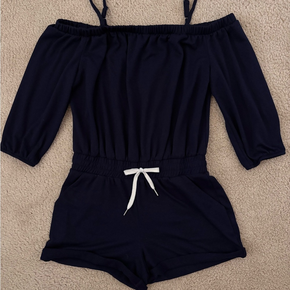 I.N. San Francisco Navy Blue Romper Relaxed Fit